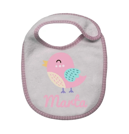 babero-de-pájaro-rosa-personalizado-kembilove-recien-nacido