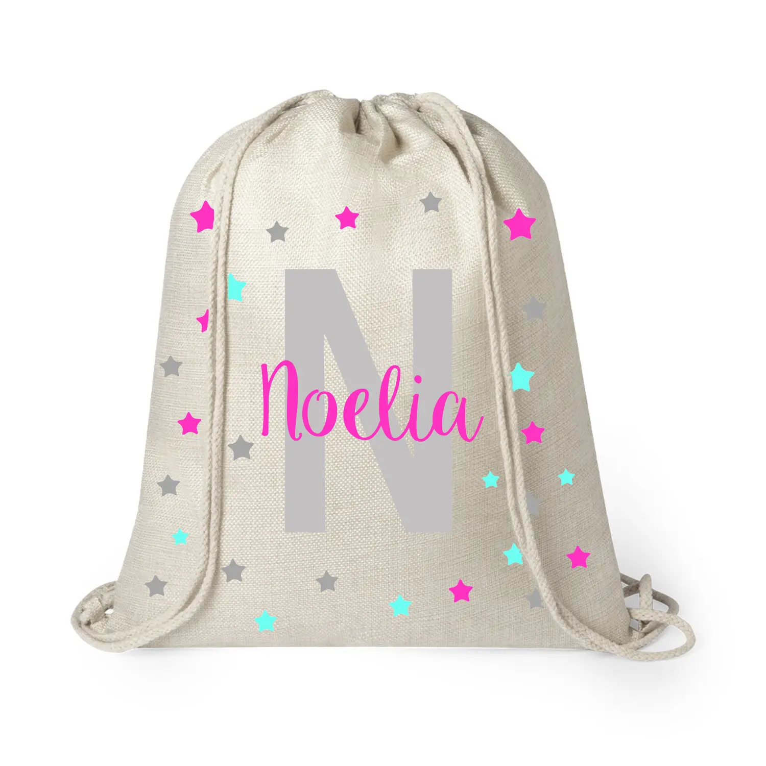 mochila infantil personalizada estrellas rosa