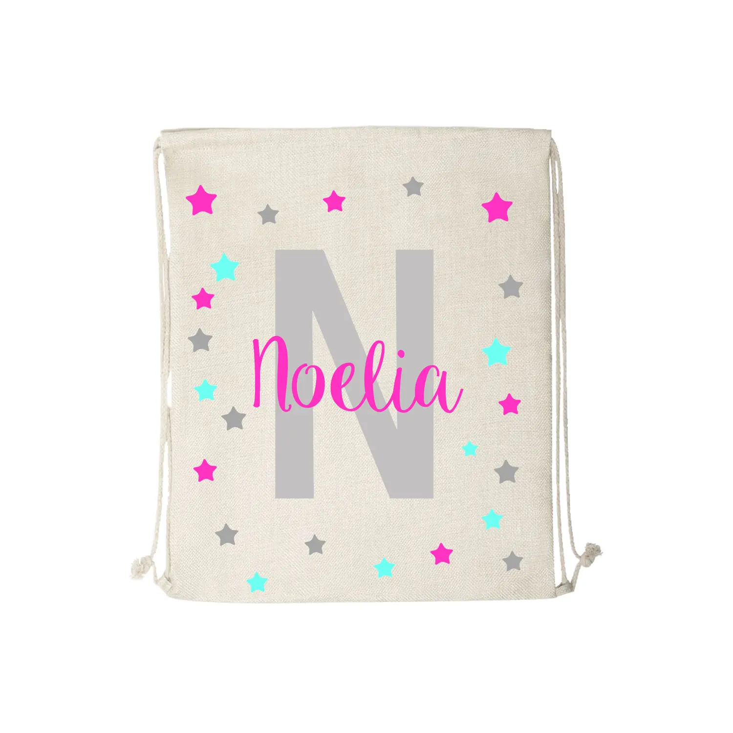 mochila infantil personalizada estrellas rosa