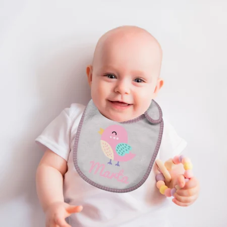 babero-de-pájaro-rosa-personalizado-kembilove-recien-nacido