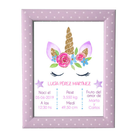 lámina-natalicia-personalizada-unicornio-recién-nacido-kembilove