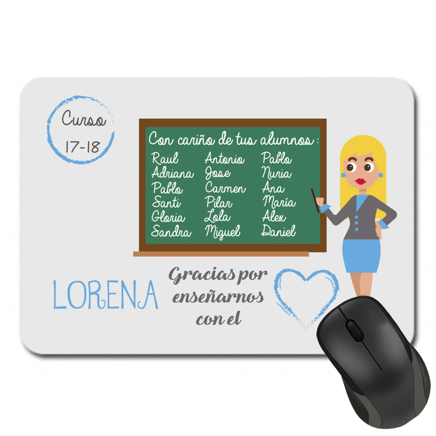 Alfombrilla-ratón-personalizada-gracias-por-enseñarnos-con-el-corazón-kembilove-profesora