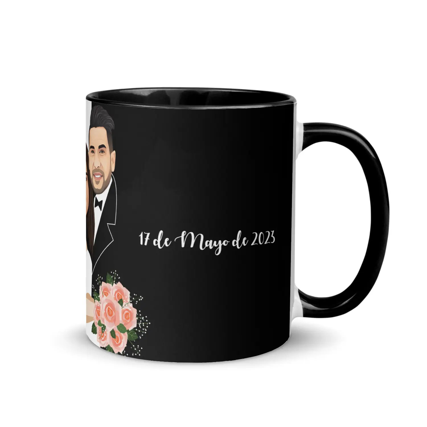 Taza-con-caricatura-desayunos-románticos-bodas-regalos-únicos-kembilove
