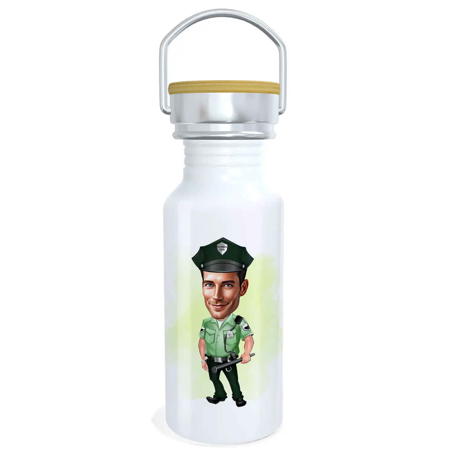 Botella-personalizada-con-caricatura-Guardia-Civil