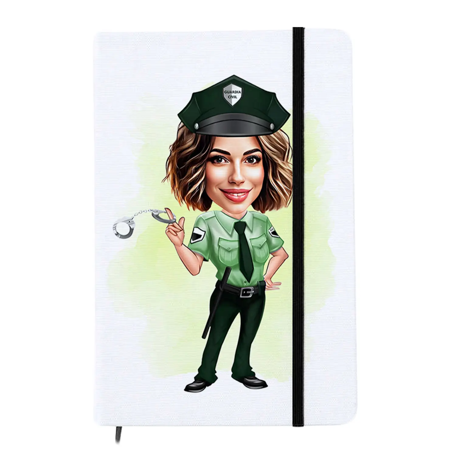 Libreta-personalizada-con-caricatura-guardia-civil-mujer