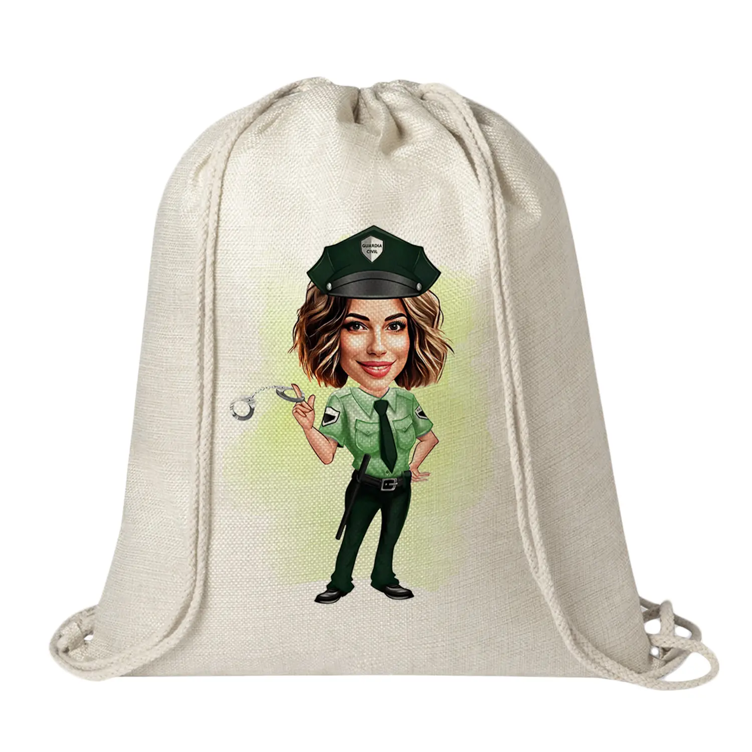 Mochila-personalizada-con-caricatura-guardia-civil-mujer