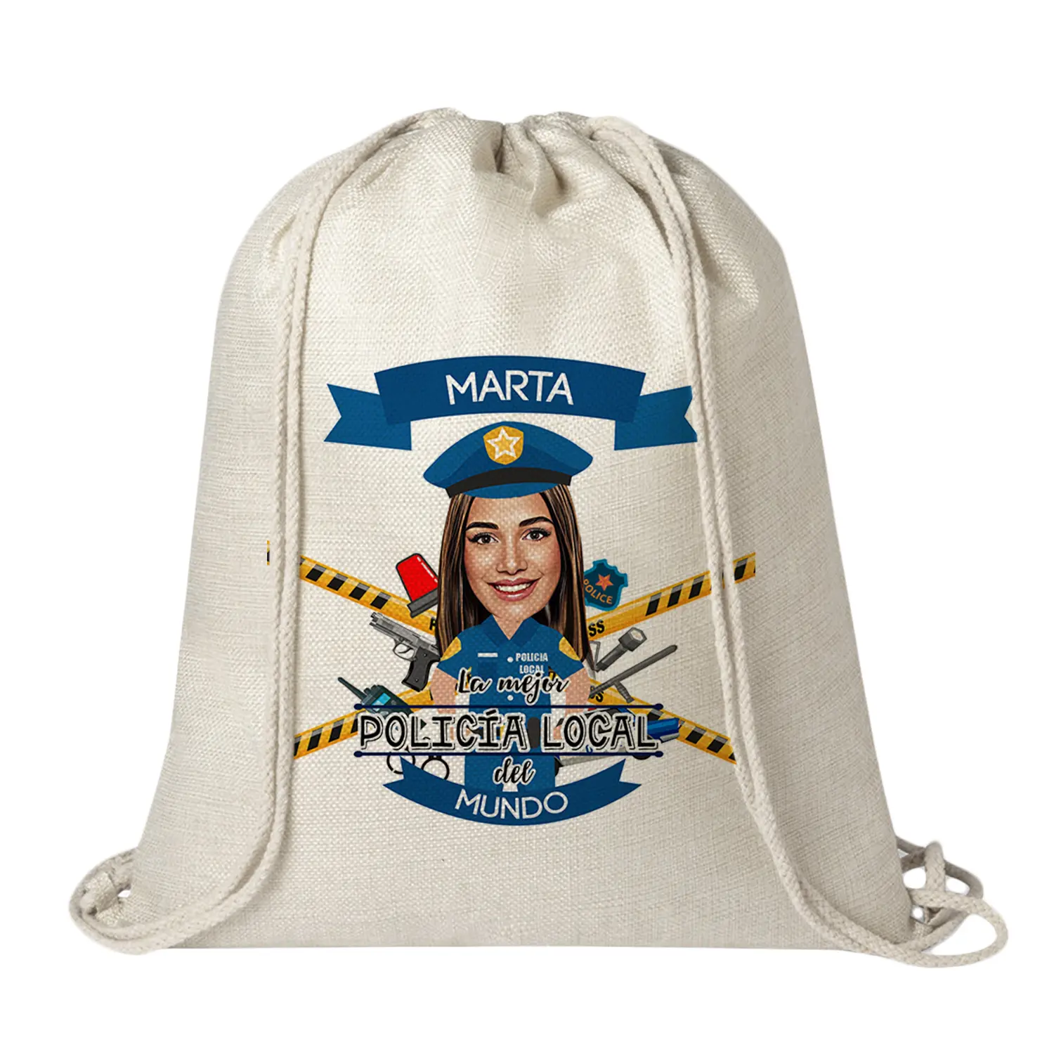 Mochila con caricatura "La Mejor Policía Local"