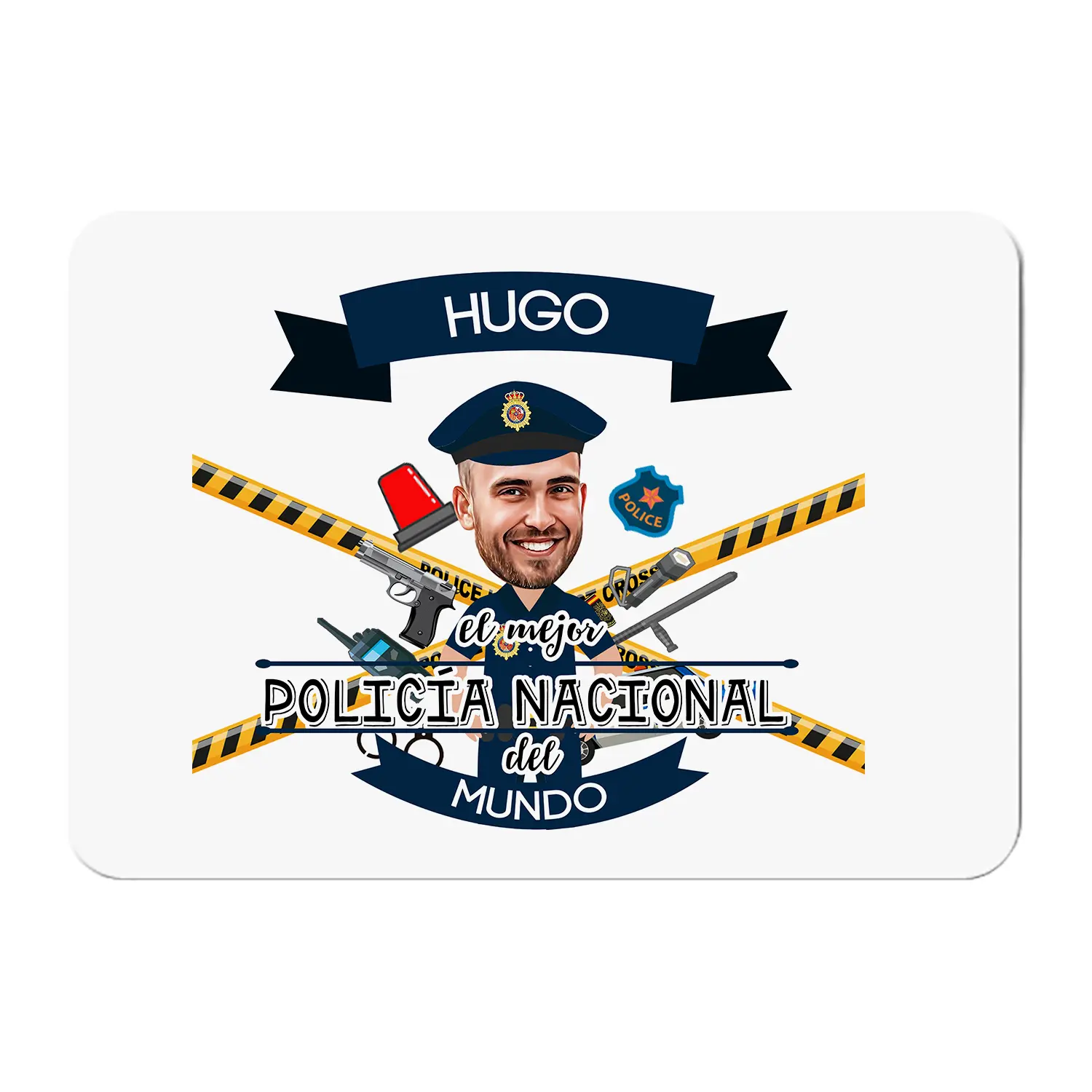 Alfombrilla con caricatura El Mejor Policía Nacional