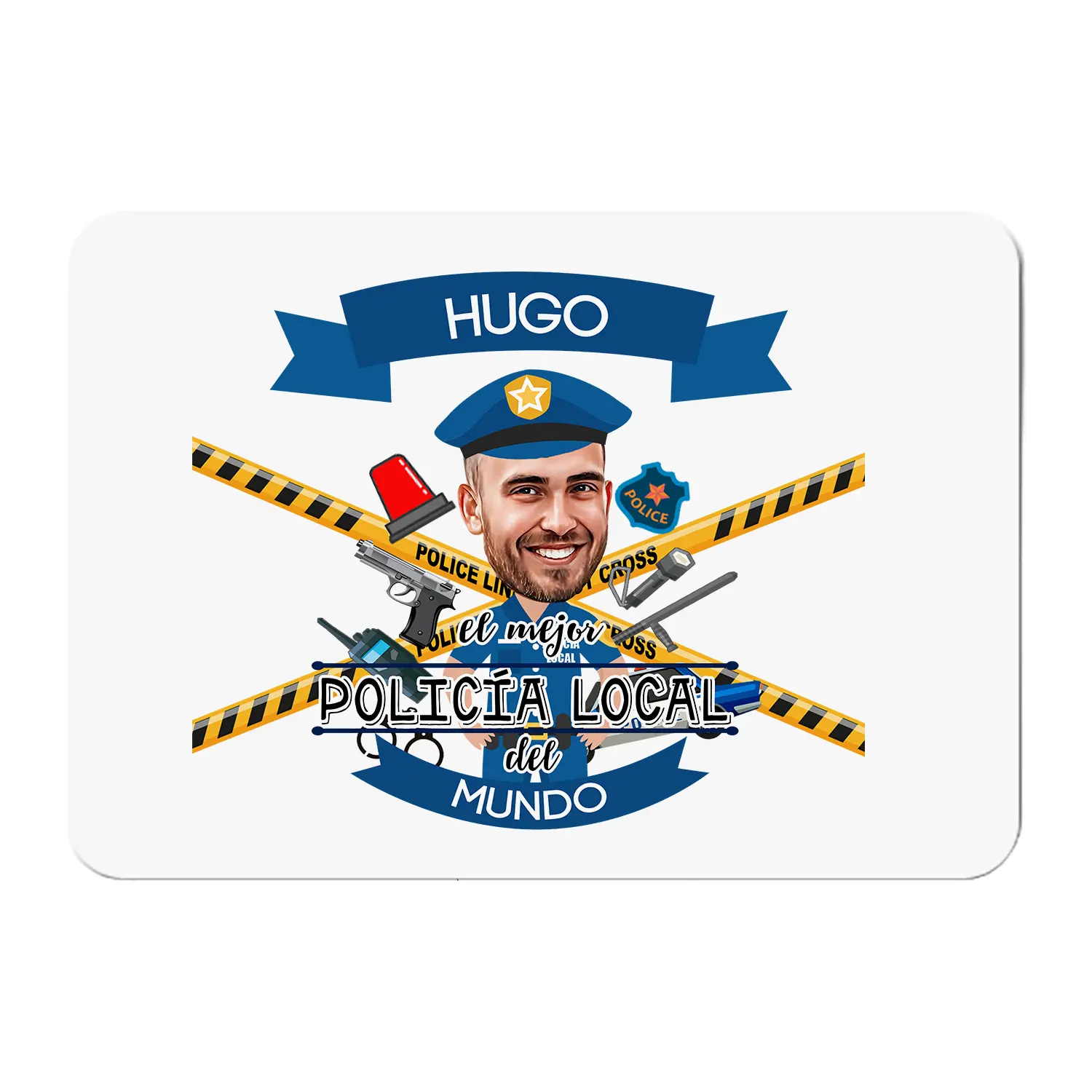 Alfombrilla con caricatura El Mejor Policía Local