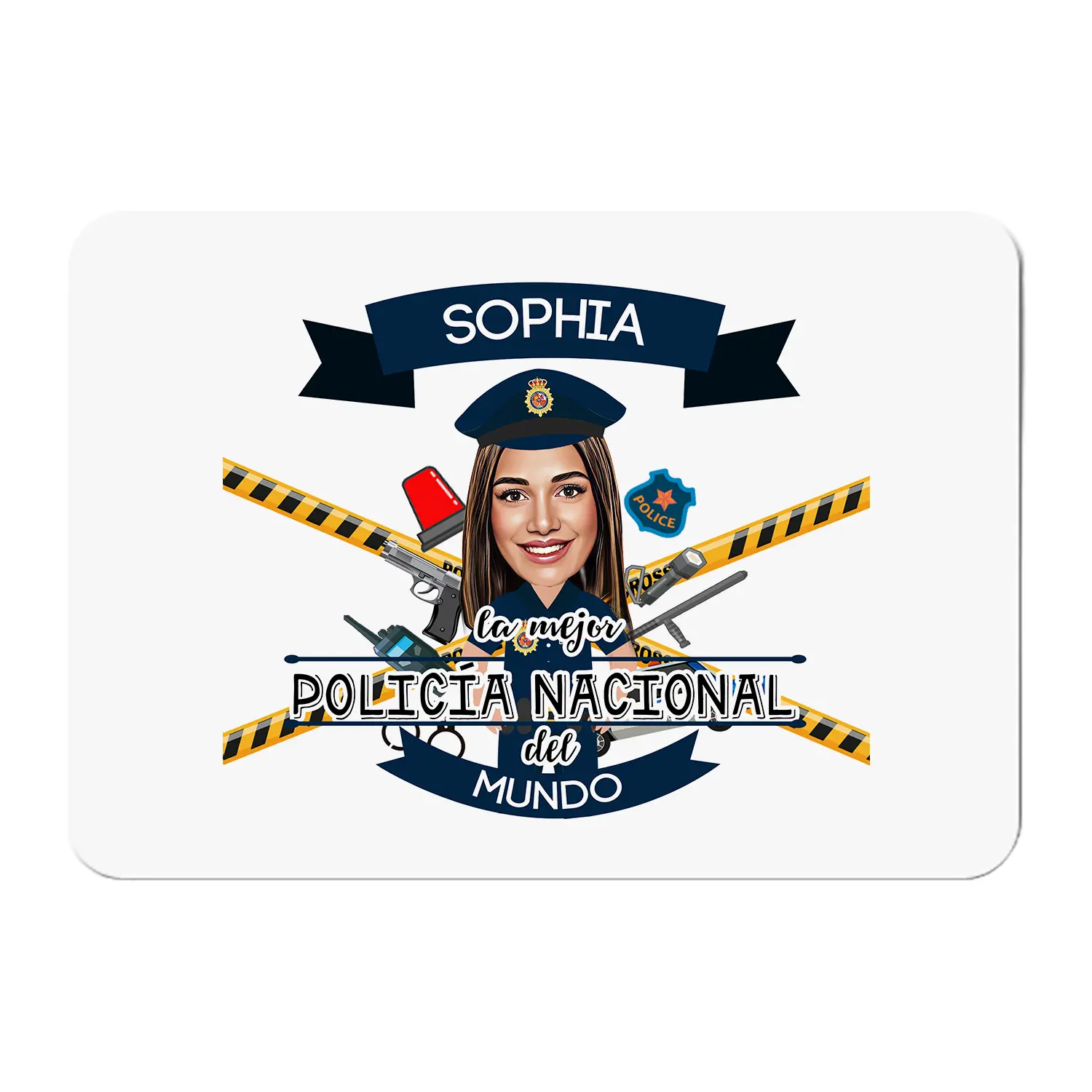Alfombrilla con caricatura La Mejor Policía Nacional