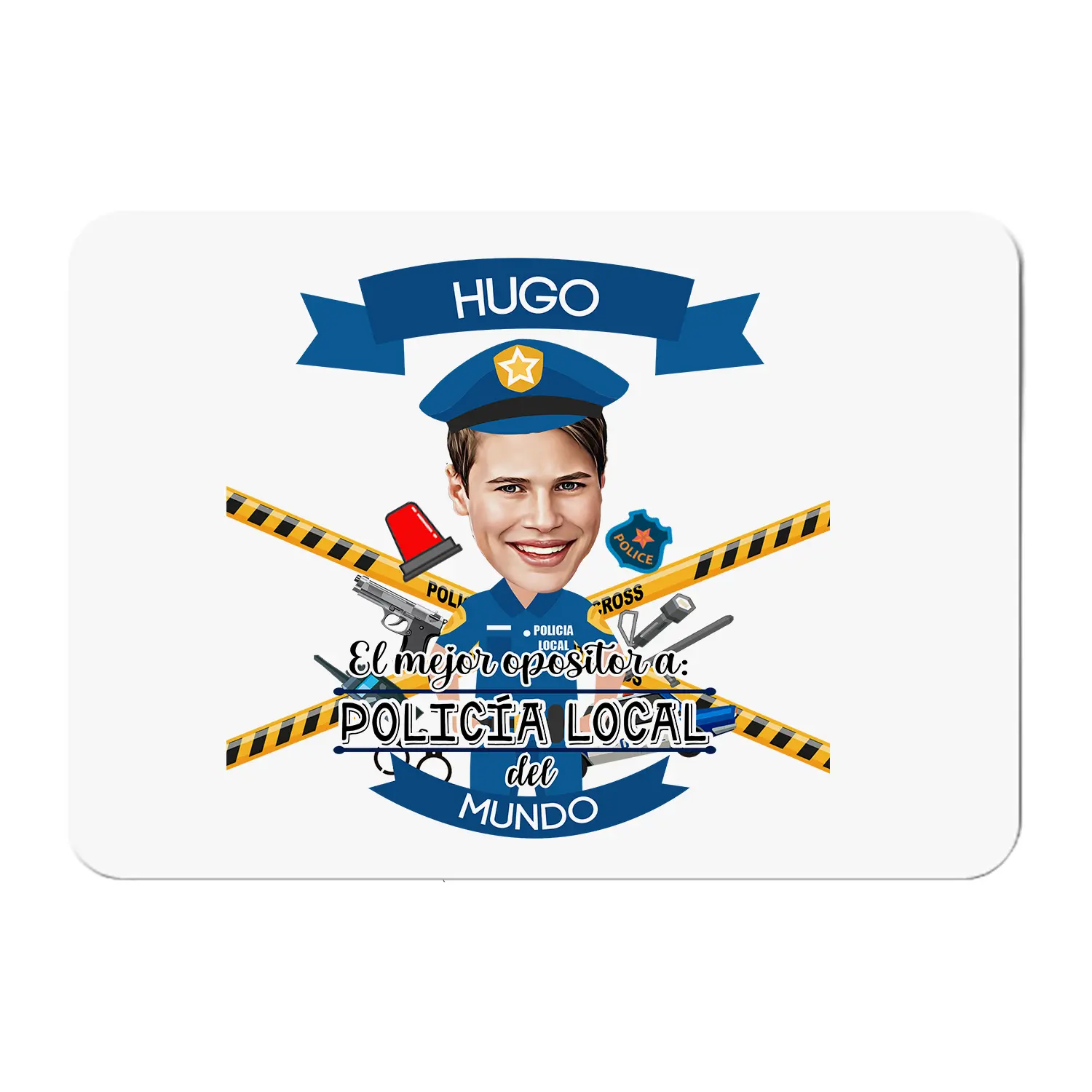 Alfombrilla Opositor a Policía Local con caricatura