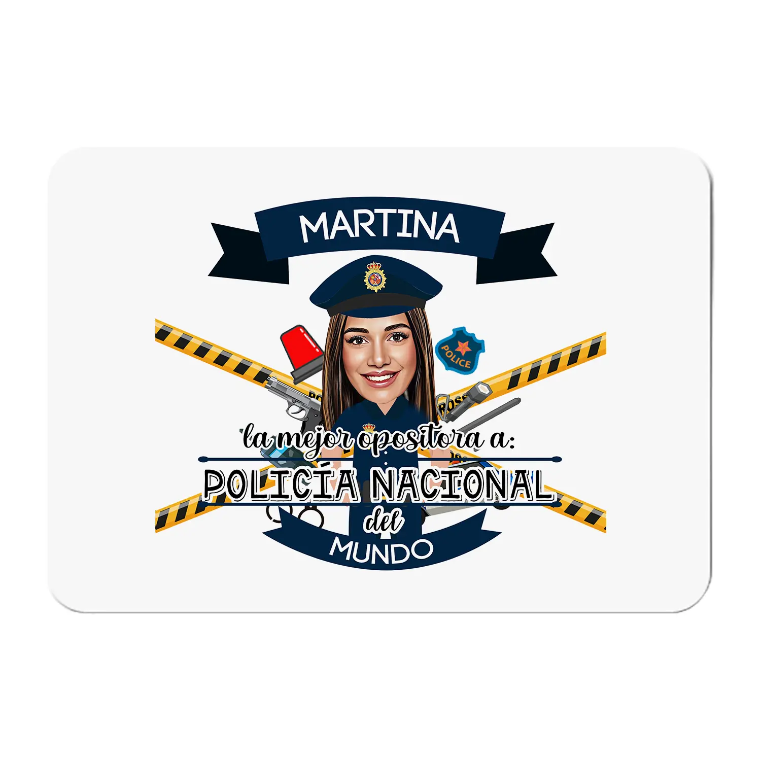 Alfombrilla Opositora a Policía Nacional con caricatura