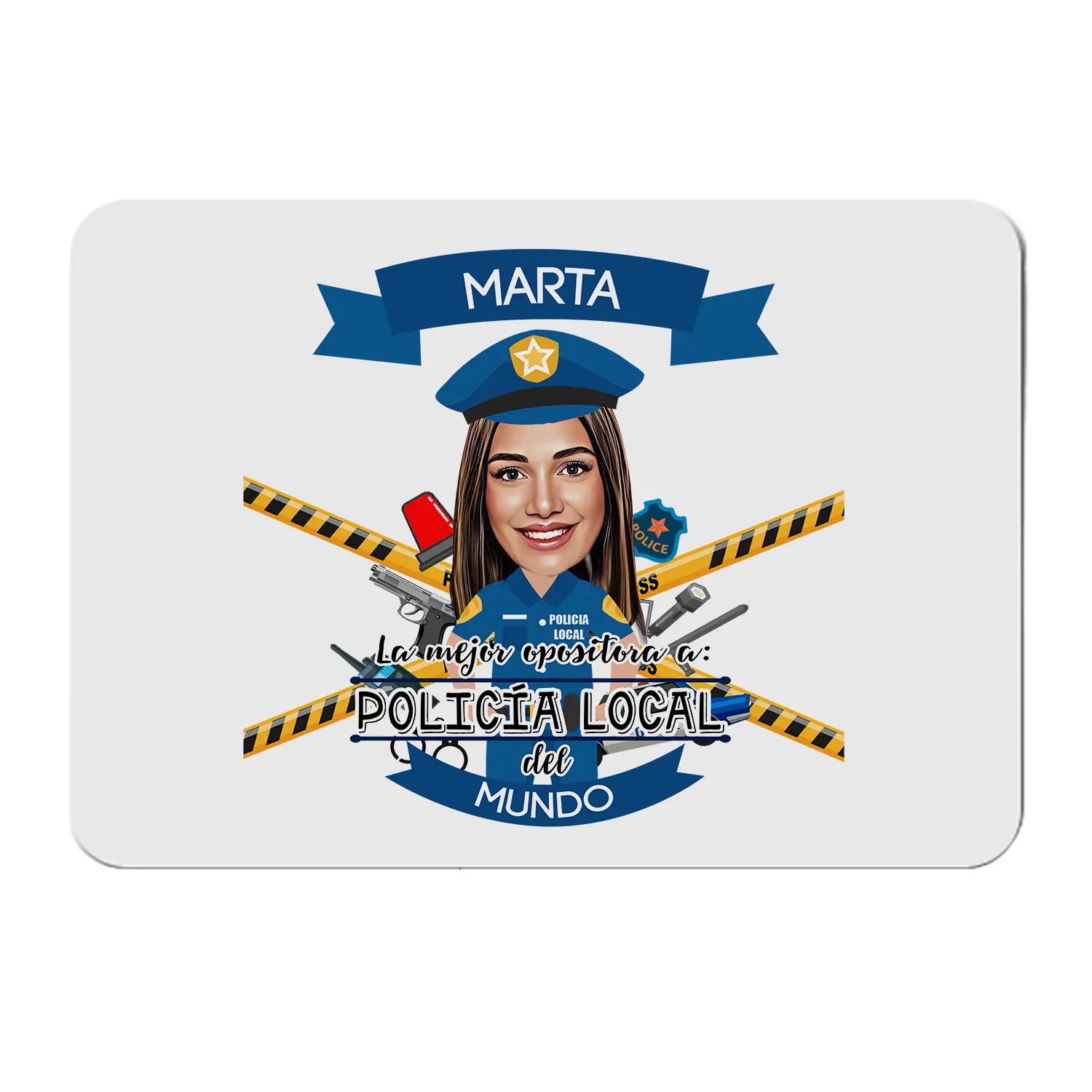 Alfombrilla Opositora a Policía Local con caricatura