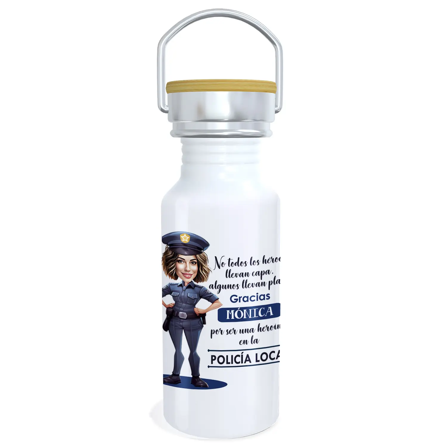 botella-personalizada-mujer-policia-local-caricatura-kembilove