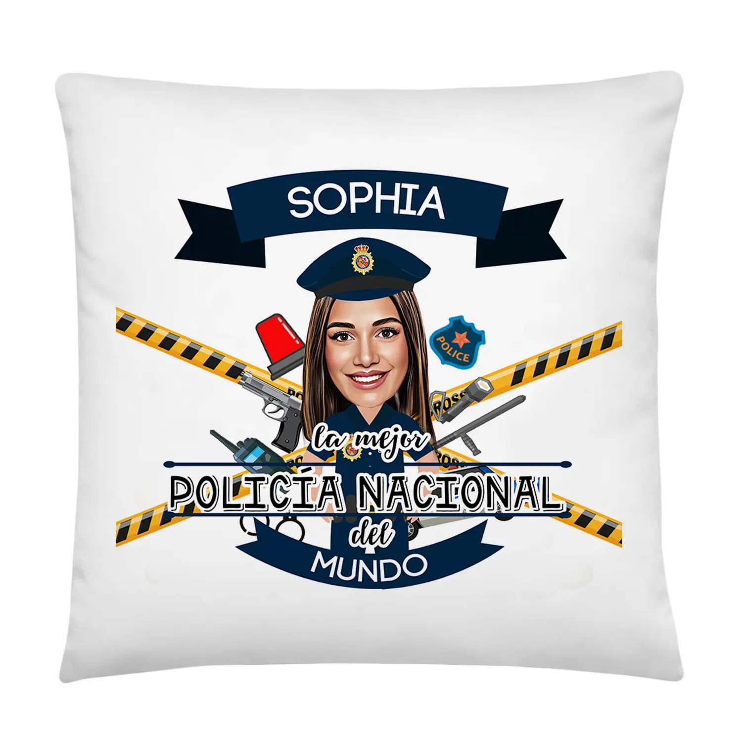 Cojín con Caricatura La Mejor Policía Nacional