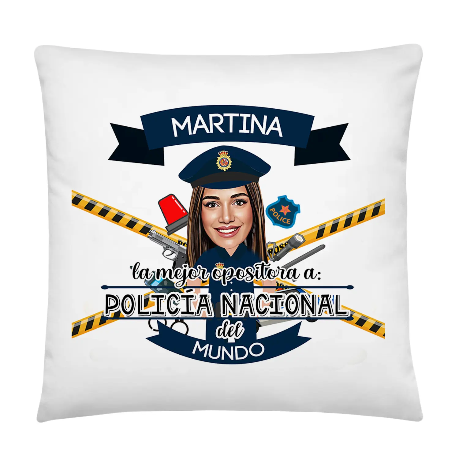 Cojín Opositora a Policía Nacional con Caricatura
