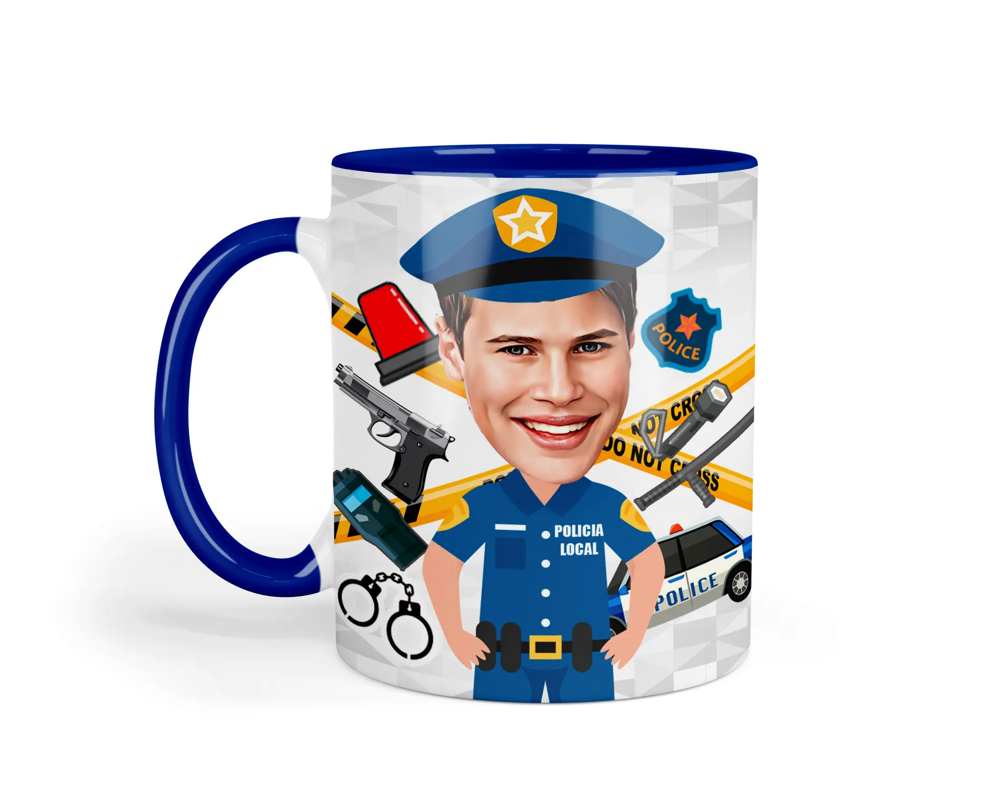 Taza Personalizada “Opositor a Policía Local” con caricatura