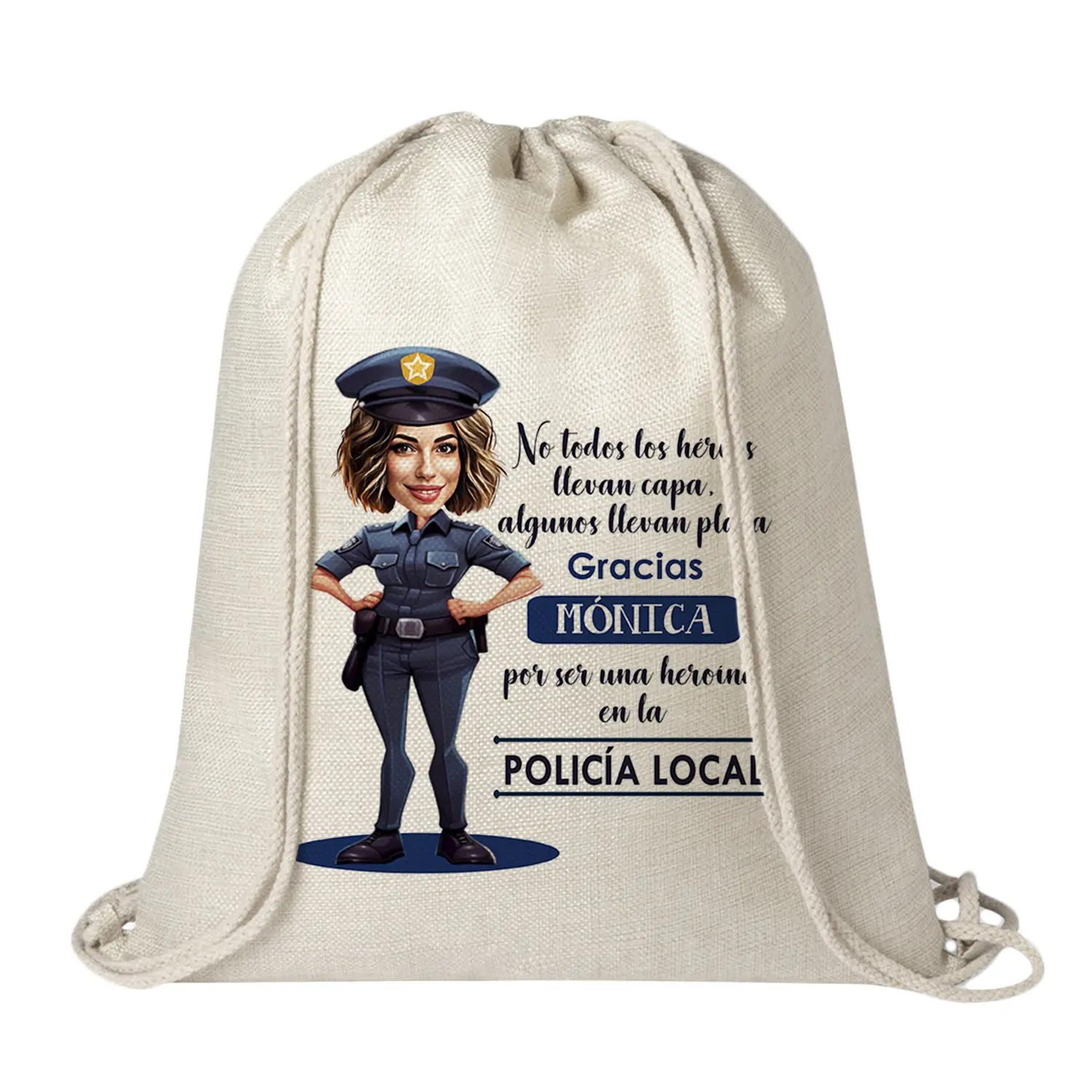 Mochila-personalizada-mujer-policia-local-caricatura-kembilove