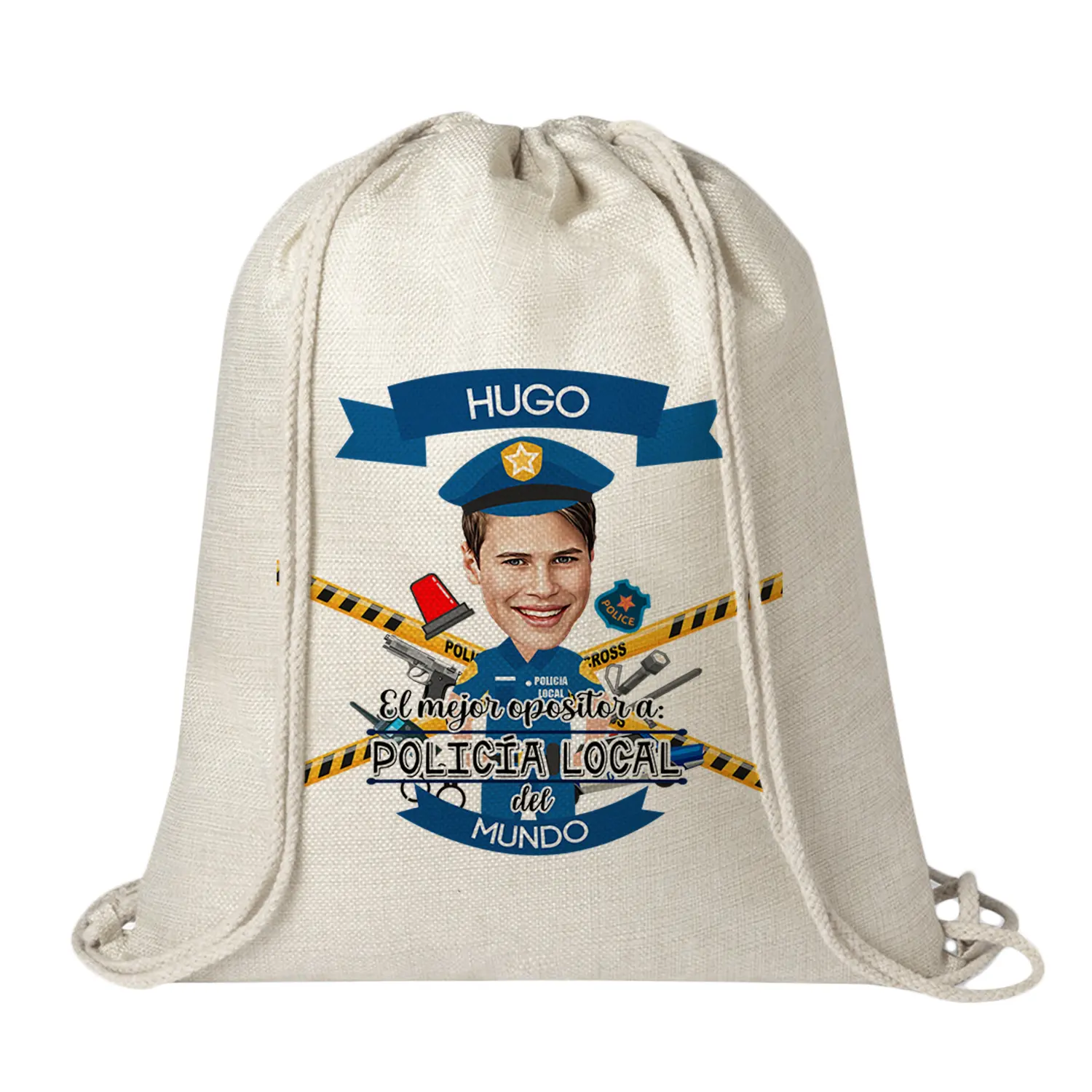 Mochila "Opositor a Policía Local" con caricatura