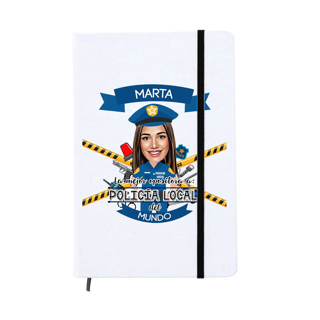 Libreta Opositora a Policía Local con caricatura
