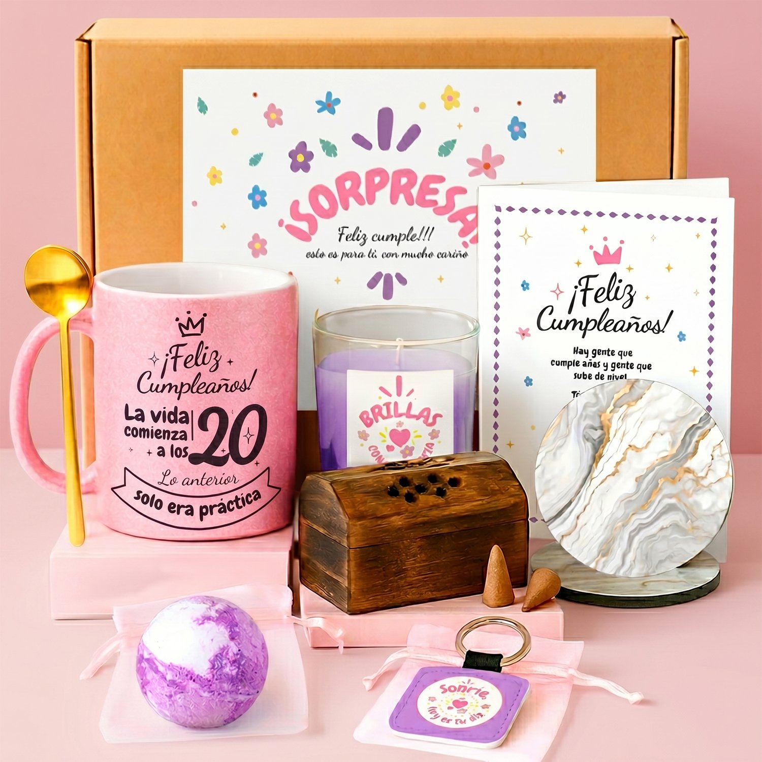 Regalo cumpleaños pack mujer 20 años Kembilove
