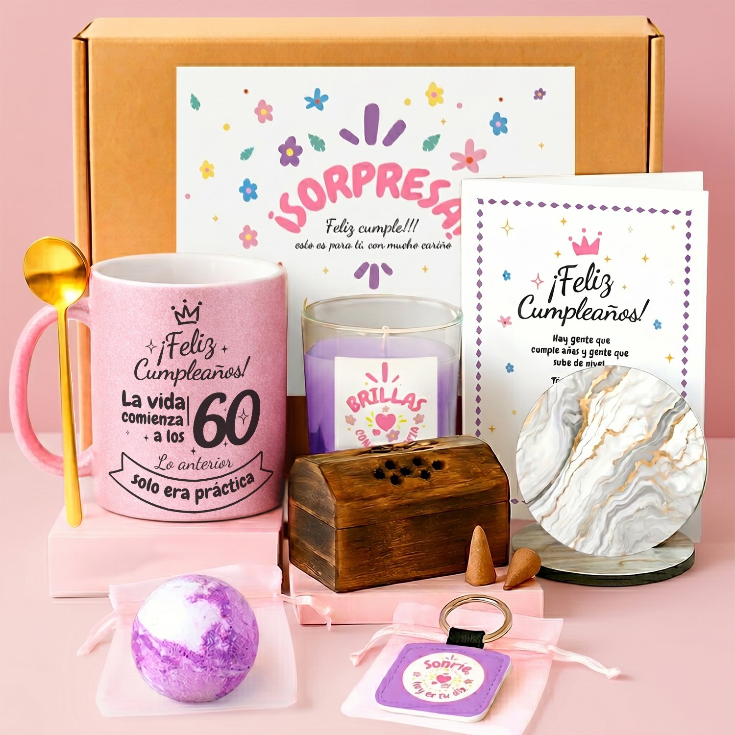 Regalo Cumpleaños Pack Mujer 60 años kembilove