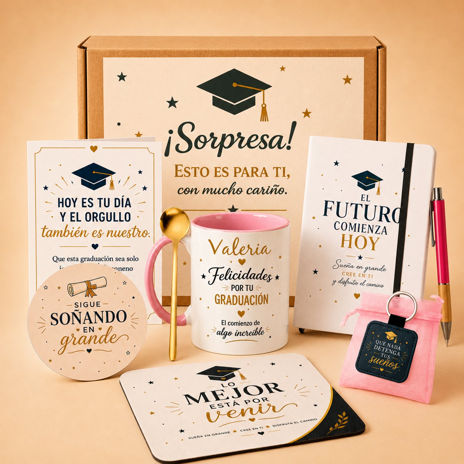 Regalo graduación mujer personalizado un pack completo y funcional de Kembilove